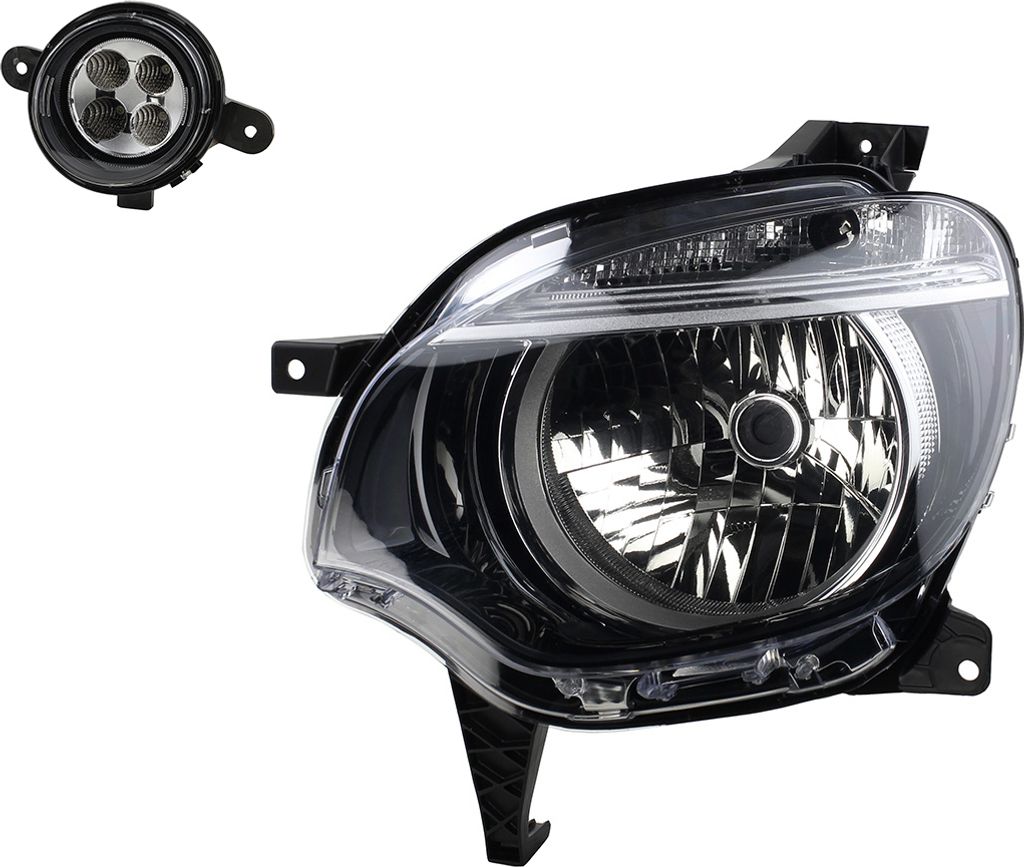 Johns, Scheinwerfer Halogen passend für Renault Twingo III 09/14- H4 Li. Fahrer + Nebel 260600966R 266056092R