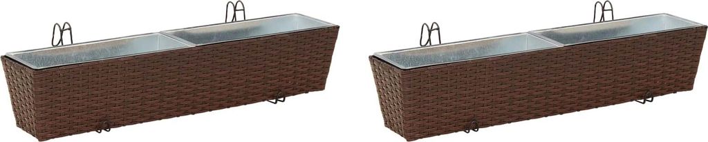 vidaXL Balkon 2 pcs 80 x 17 x 17 cm Metall