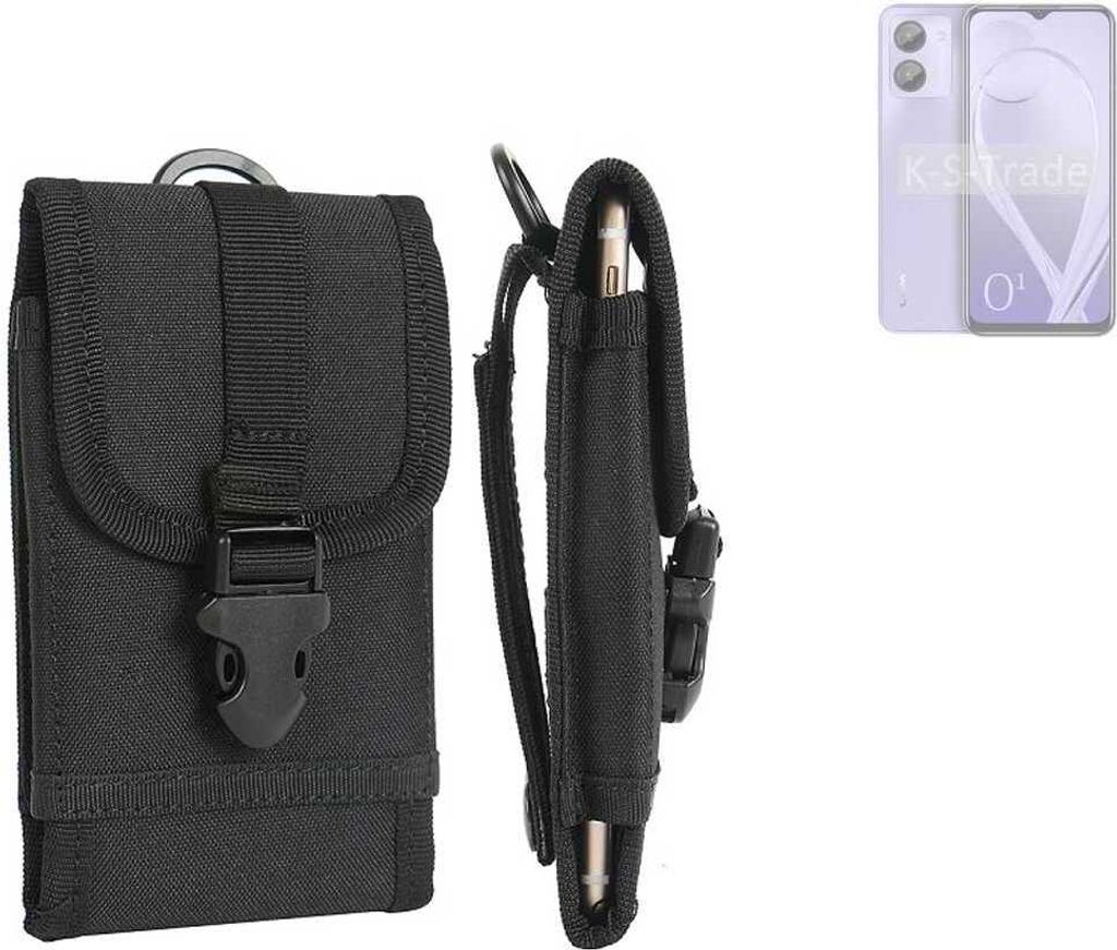 K-S-Trade Holster Handy Hülle kompatibel mit Lava O1 Holster Handytasche Gürtel Tasche Schutz Hülle Robust Outdoor schwarz