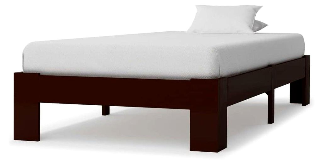 Bettgestell Dunkelbraun Kiefer Massivholz 100x200 cm