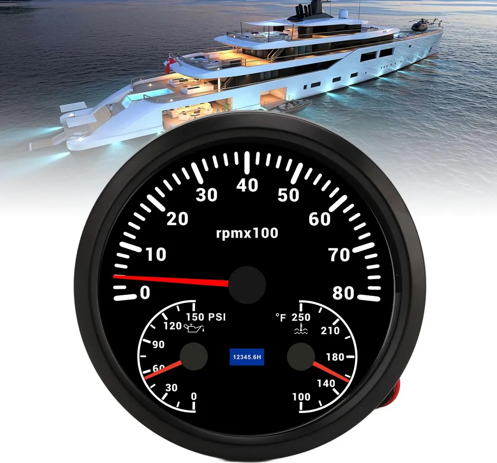 Instrumentation complète pour Yacht et Camping-car 110mm 8000 tr/min LED