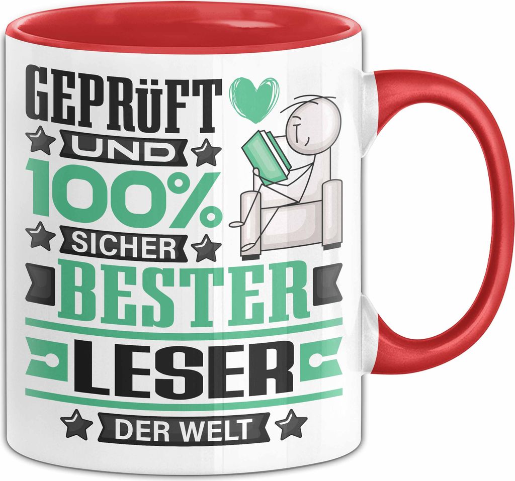Leser Geschenk Lustiger Spruch für Leser Geschenkidee Bester Leser Der Welt (Rot)