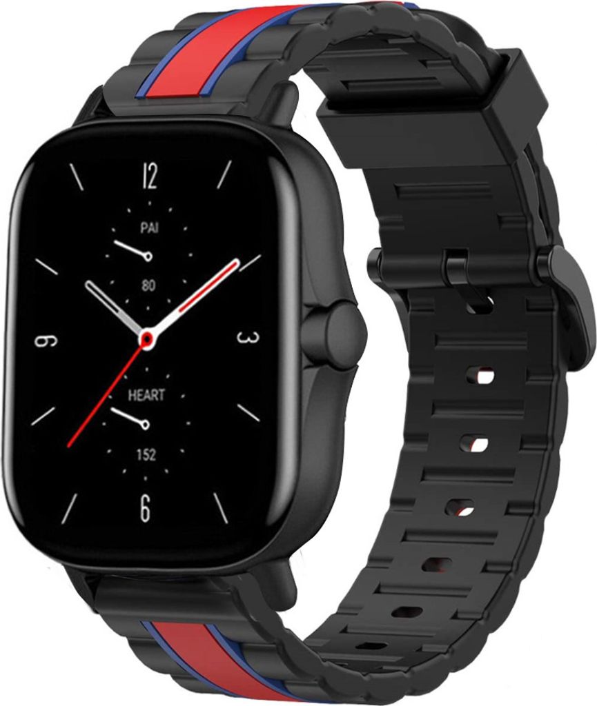 Strap-it Amazfit GTS 2 Special Edition Armband (Schwarz/Rot)