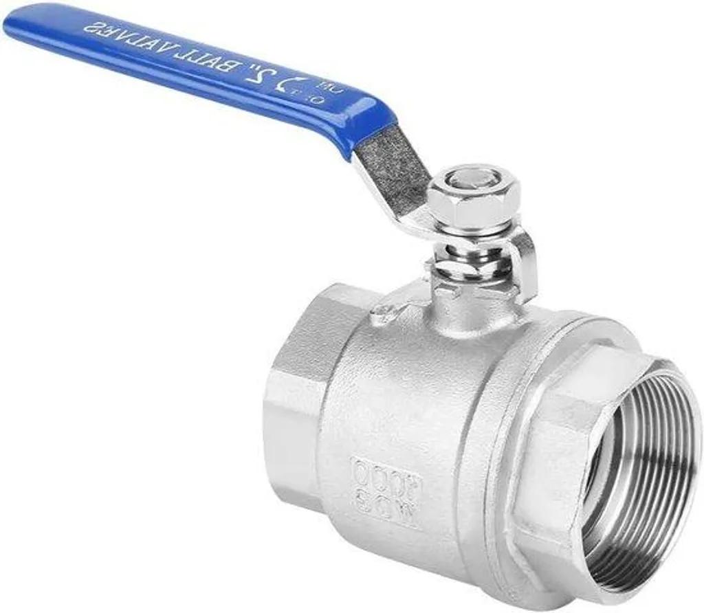 Vanne d'arrêt inox 2 pièces filetage intérieur 2 pouces pour fluides