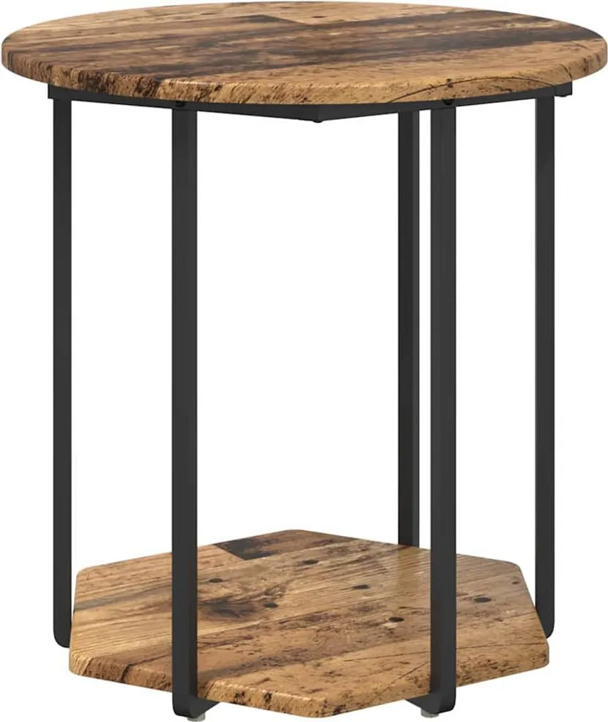 Tavolini Consolle Design 2 Pezzi Legno Vecchio e Metallo Nero 2025 - 5