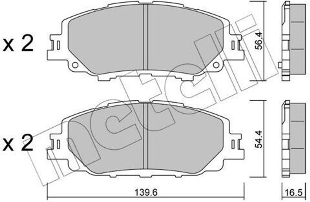 METELLI Bremsbeläge Satz Vorne Bremsklötze für TOYOTA YARIS Produktbild 