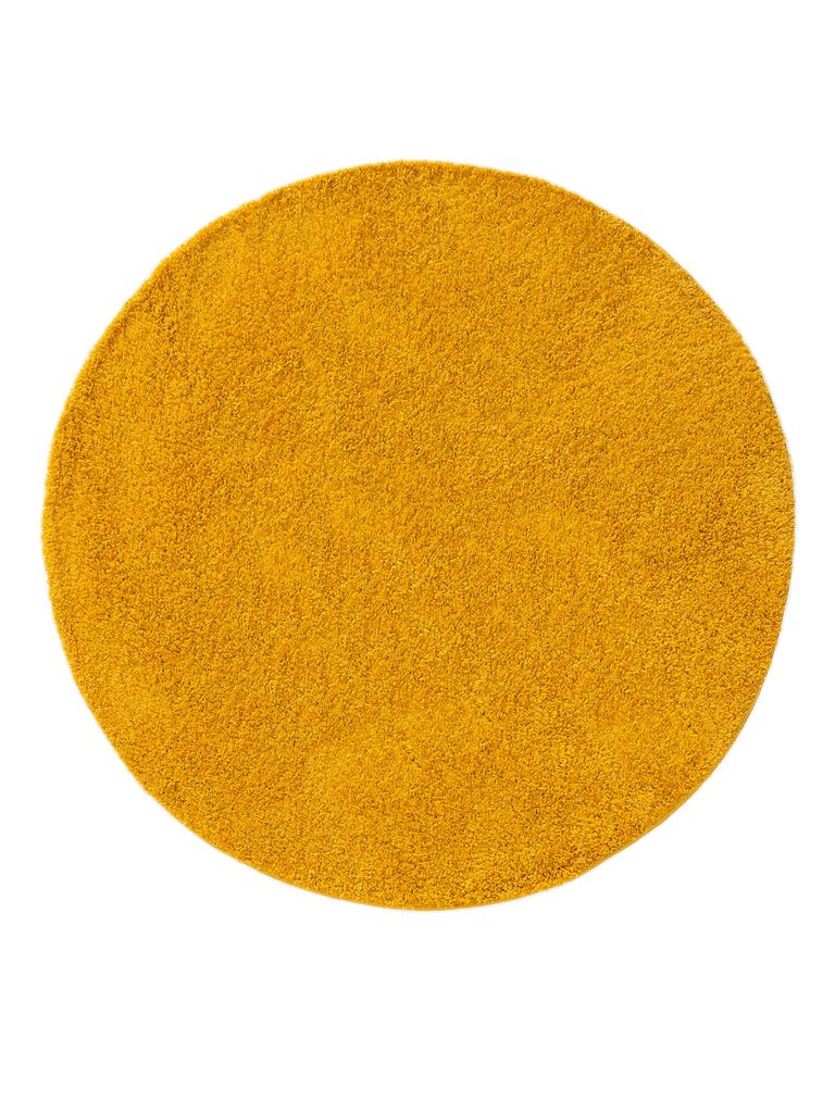 Interiyou Waschbarer Hochflorteppich Sofia Gelb ø 80 cm Produktbild 