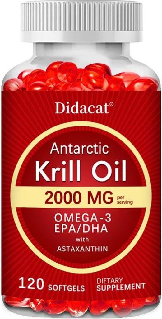 Antarctic Krill Oil 2000 mg (120 Kapseln) Nahrungsergänzungsmittel, Gehirn, Nervensystem, Herz, Kreislauf, Gelenke
