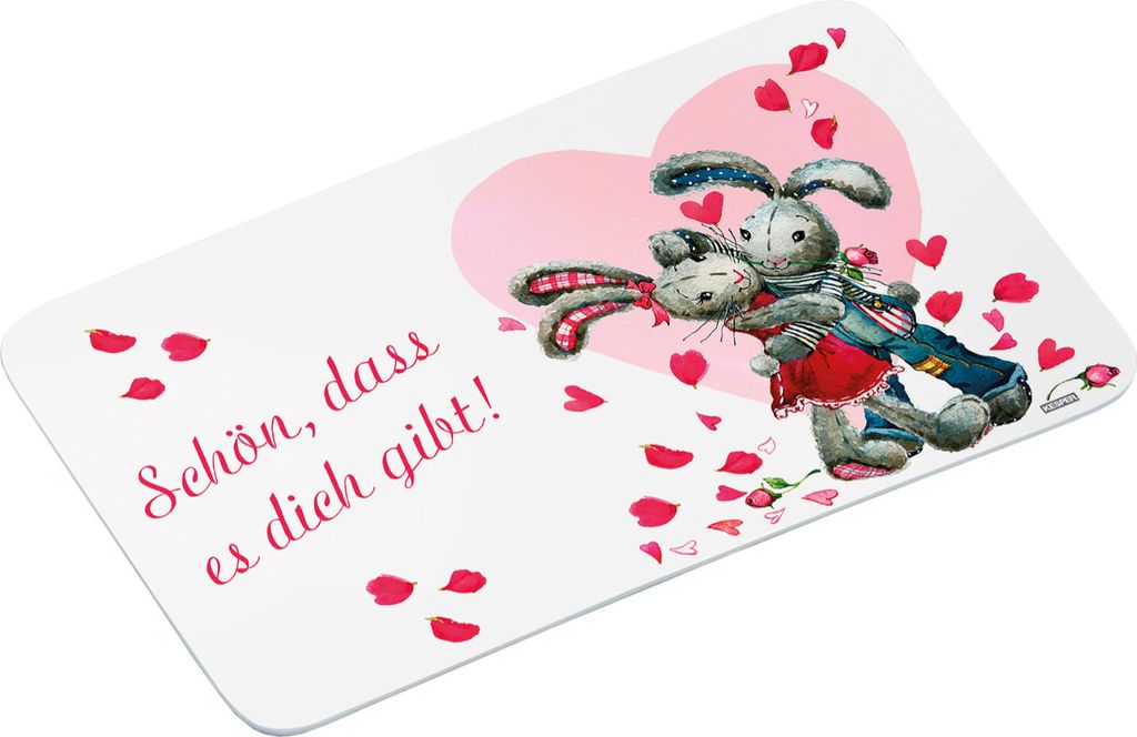Kesper 91503 Dekor-Frühstücksbrettchen Hase: Schön, dass es dich gibt! Melamin, mehrfarbig