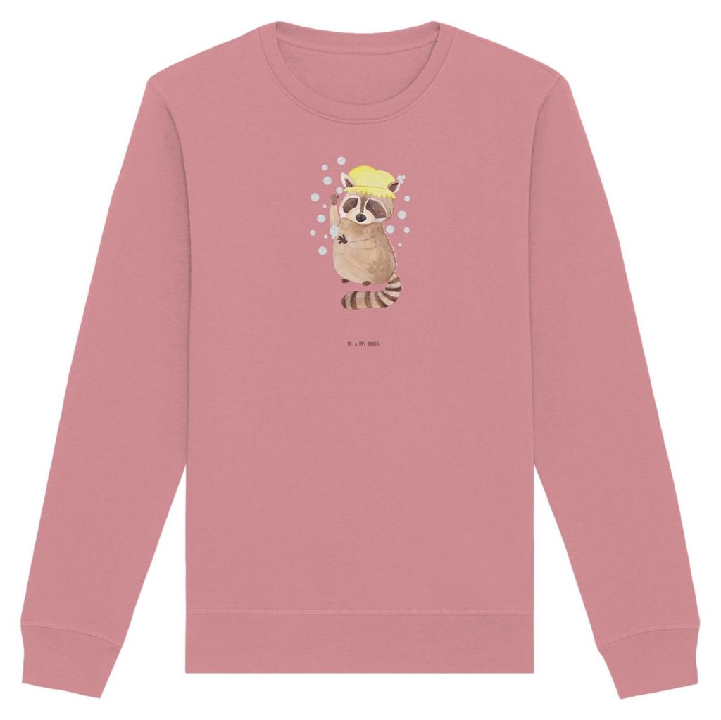 Mr. & Mrs. Panda Rundhals Sweatshirt Waschbär Größe XL - Canyon Pink - Geschenk, Plan, Seifenblasen, Sweater, Pullover, Bio-Pullover, Fröhlich,...