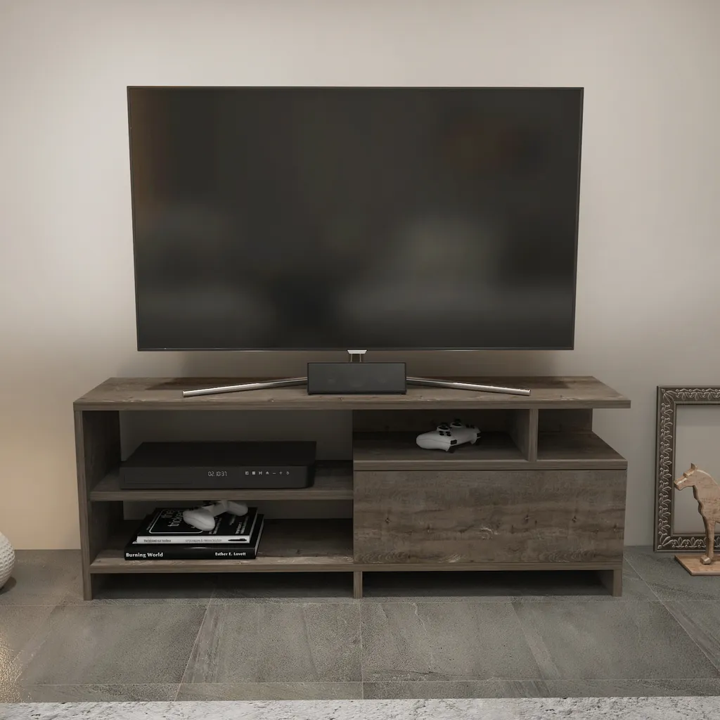 Optimisez l'Espace Multimédia avec ce Meuble TV 55'' Finition Wengé