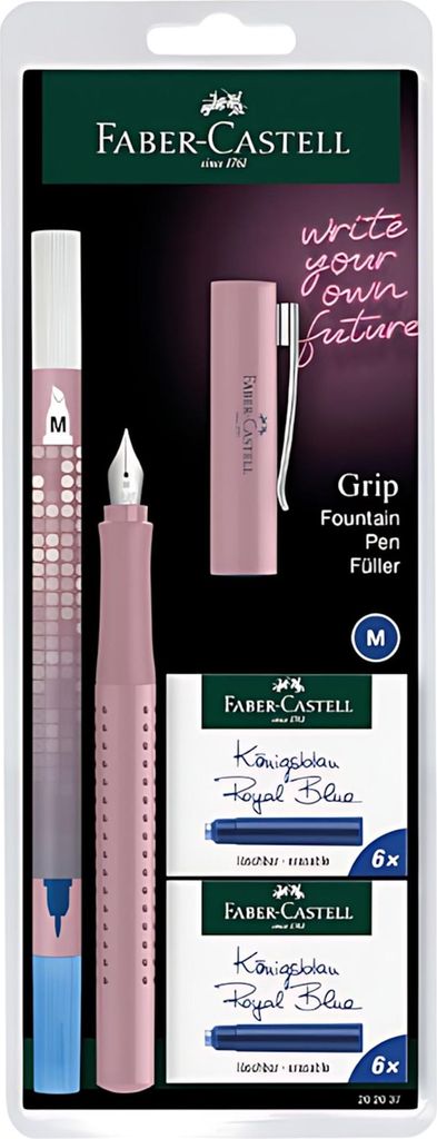 FABER-CASTELL Füller Grip 2010 M Tinte+Tilö rose sh BK