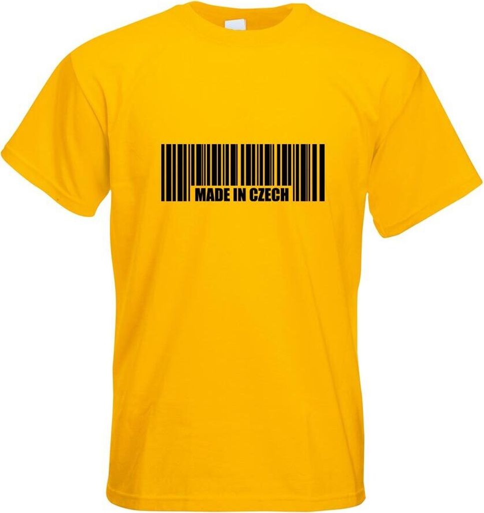 Kiwistar - T-Shirt - gelb - Czech Barcode Prag Herren Funshirt Bedruckt Design Sprüche Spruch Motive - mit Motiv Bedruckt - Funshirt Design - Spo...
