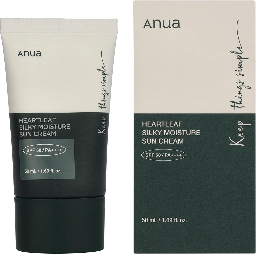 Anua Heartleaf Bräunungscreme Silky Moisture Sun Cream SPF50+ PA++++ 50 ml