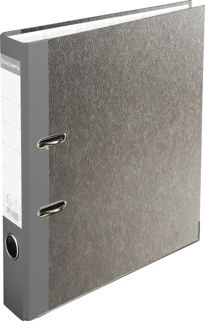Exacompta 20x Ordner Wolkenmarmor 2Ring 50mm Rücken A4 grau 53509E