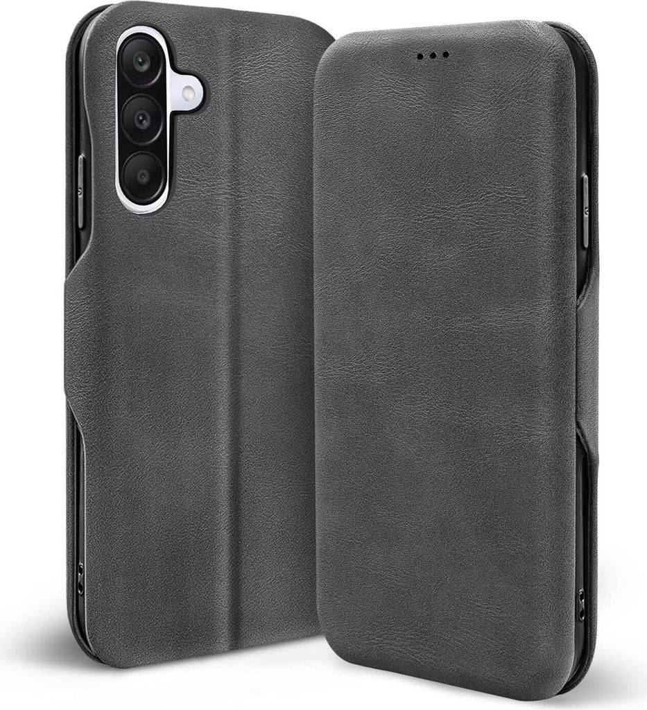 Conie Retro Klapp Tasche für Samsung Galaxy A36 5G Kartenfach Hülle Rundumschutz in Grau