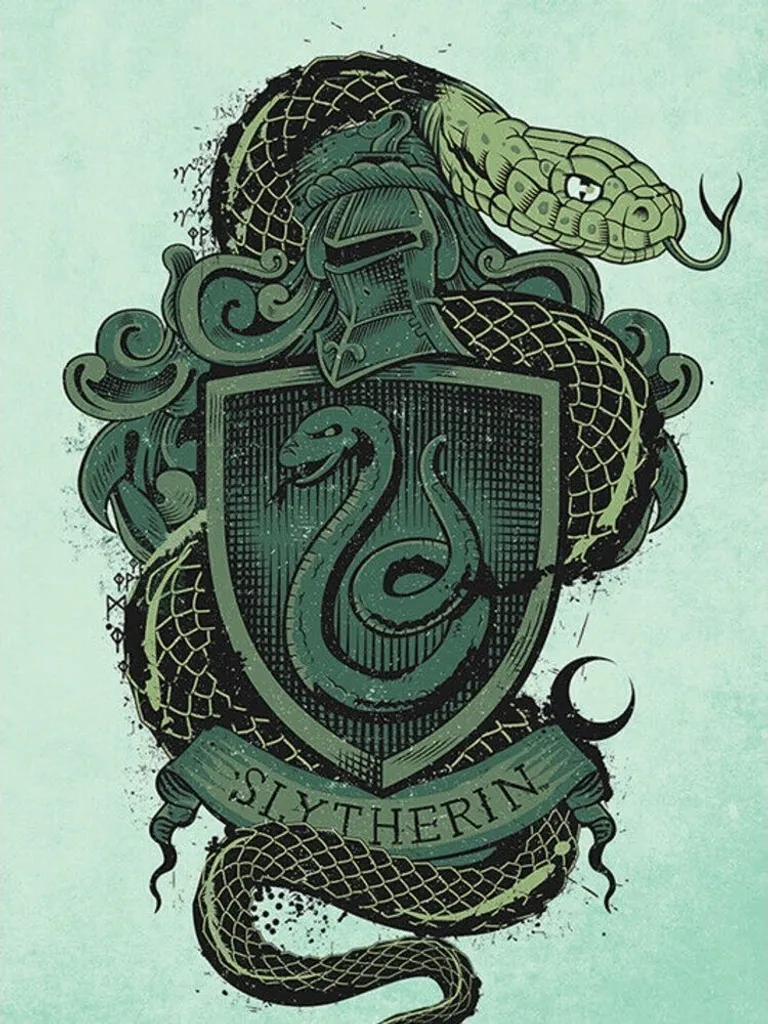 Décoration Murale Harry Potter Toile Serpentard 80x60 cm Vert et Noir