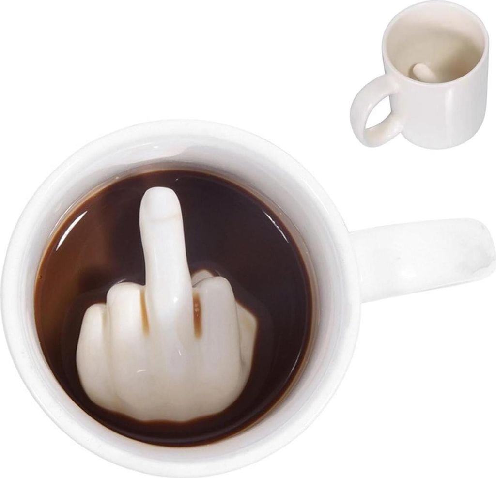 Grappige keramische Mittel-Finger Tasse - personalisierte Tasse für Kaffee - lustiges Geschenk für verschiedene Anlässe