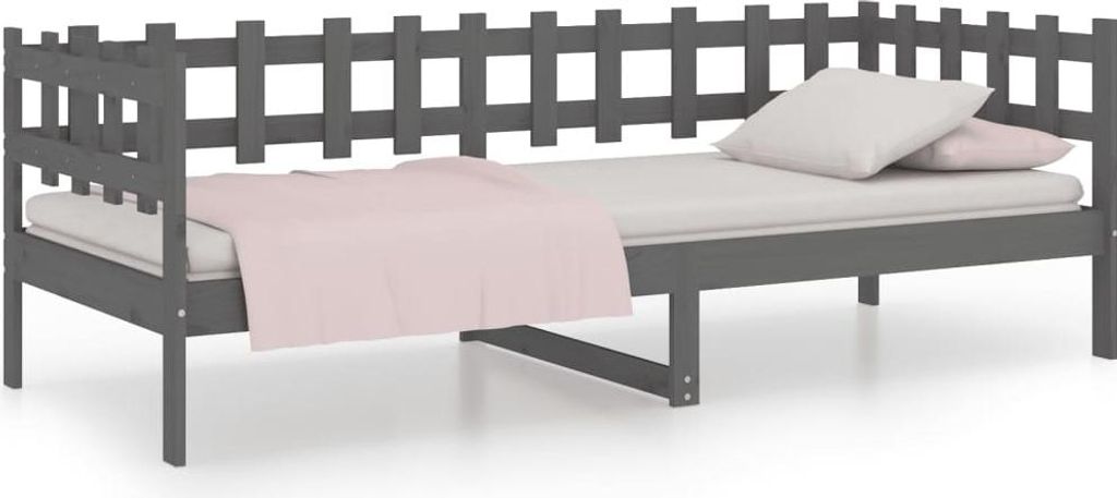 vidaXL Tagesbett Grau 80x200 cm Massivholz Kiefer