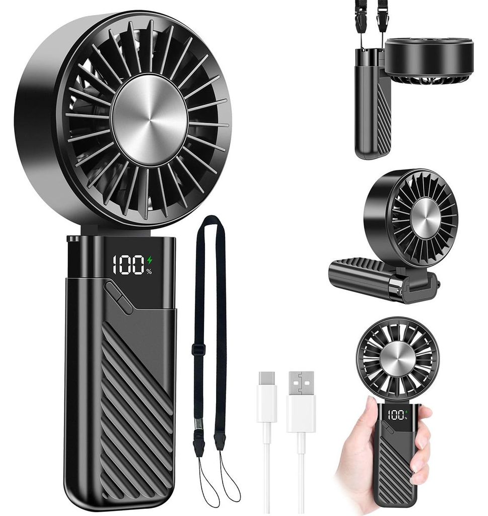 Handventilator Mini 2-in-1, tragbar & klappbar, USB Produktbild 