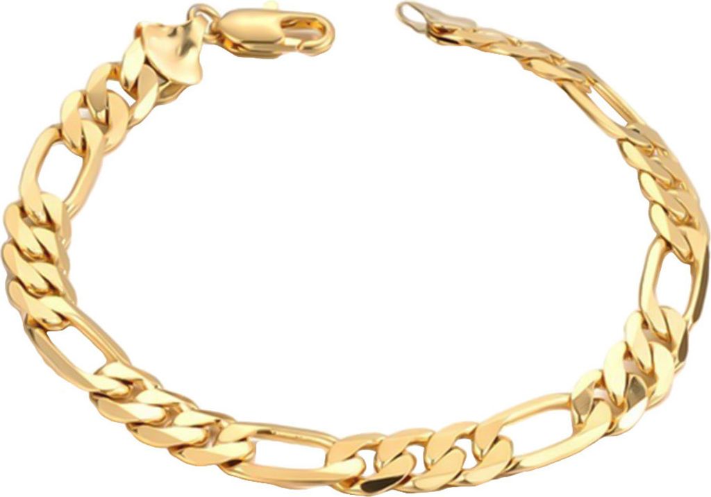 Einfache quadratische Schnalle seitlich Kette Armreif Herren Schmuck Geburtstagsgeschenk-Gold,6mm