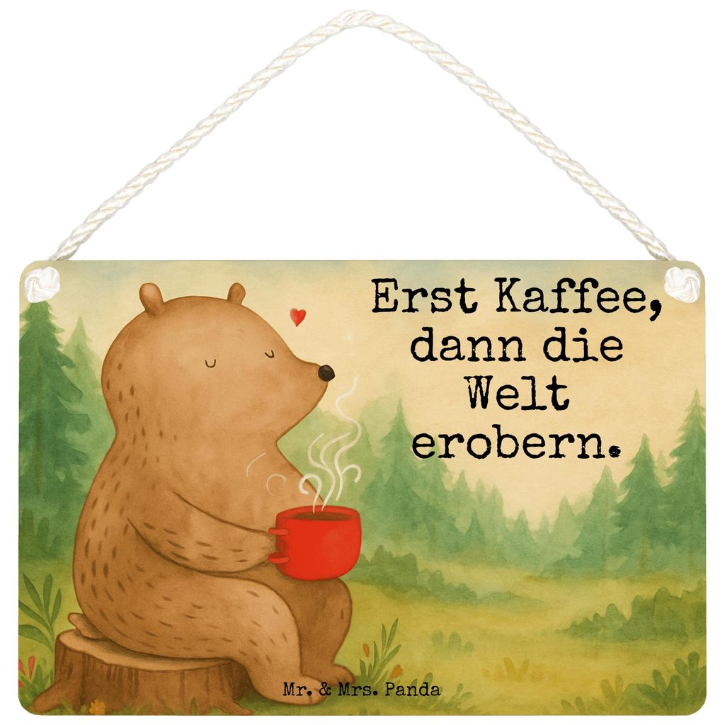 Mr. & Mrs. Panda Schild Bär Kaffee Design DIN A5 - Weiß - Geschenk, Deko, Guten Morgen, Bären, Motivation, kleine aufmerksamkeit, Coffee, holzbi...