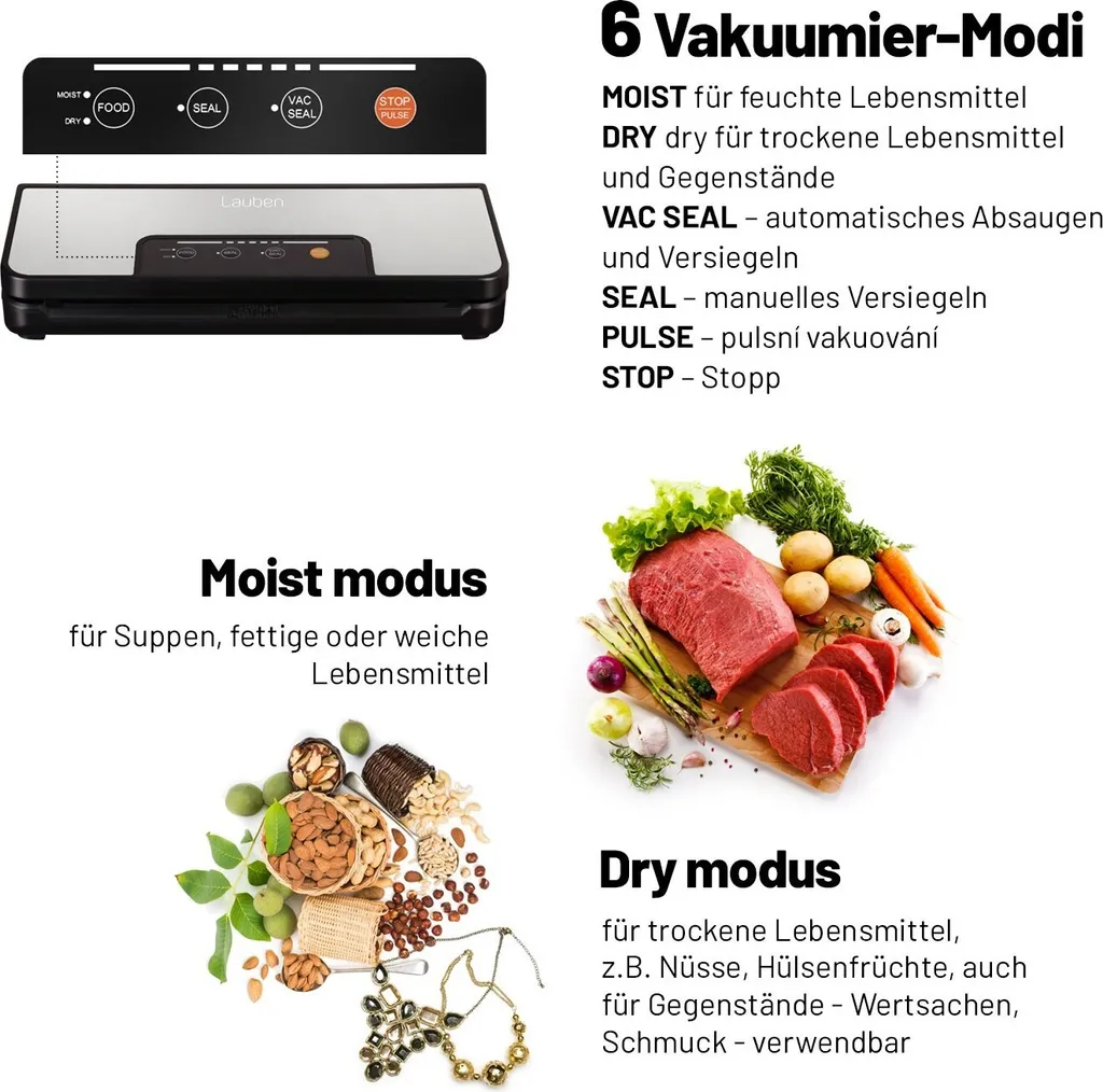 Lauben Vacuum Sealer 60SB Nera - Sigillatrice Sottovuoto Design Retail - 8