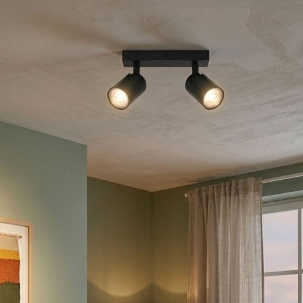 LEDVANCE LED Deckenleuchte SPOT OCTAGON BLACK 2x3.4W 927 DIM Dimmbar Warmweiss 4058075828483