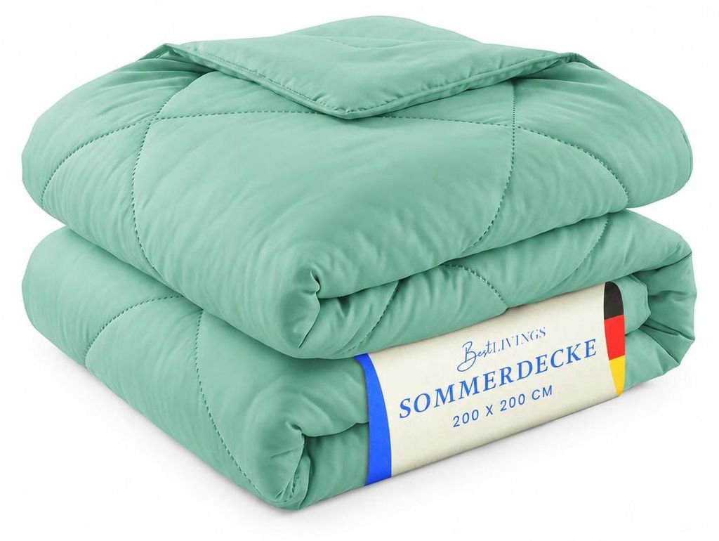 Bettdecke (Türkis) waschbar ohne Bezug nutzbar - 135 x 200 Produktbild  KI-generiertes Bild