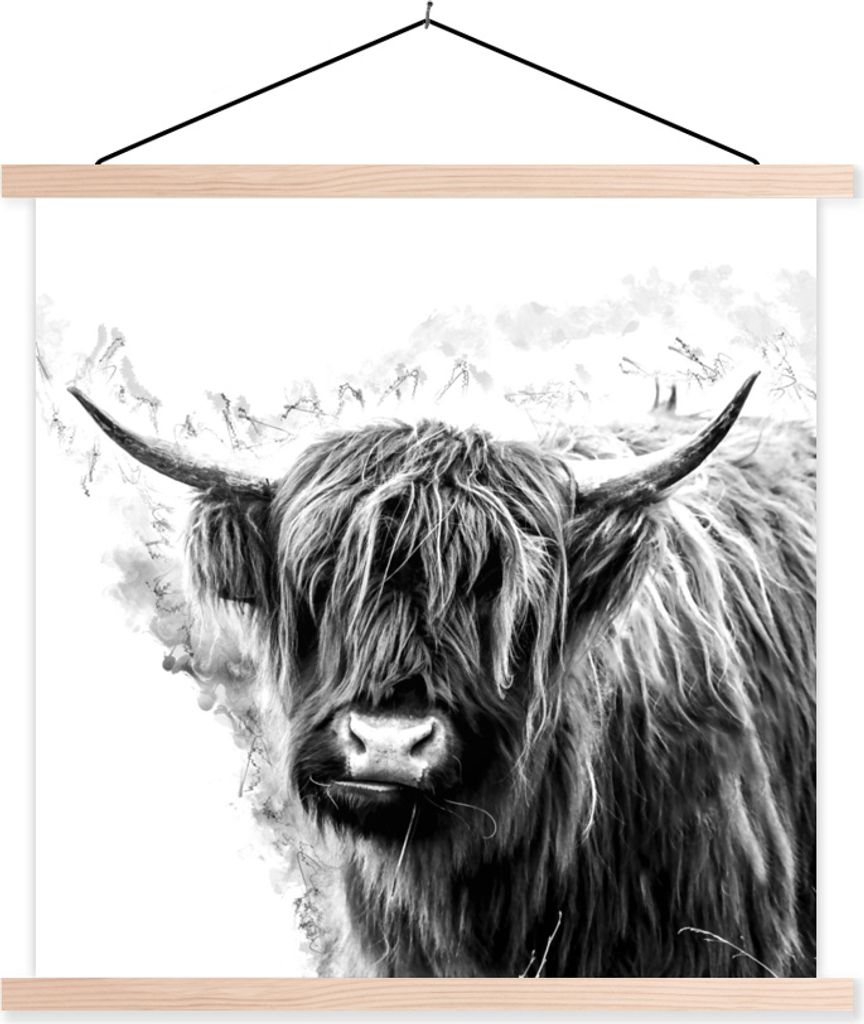 MuchoWow® Textilposter Schottisches Hochlandrind - Kuh - Produktbild 