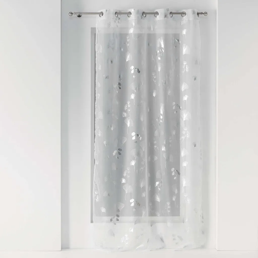 Rideau blanc scintillant BLOOMY 140x240 cm finition soyeuse élégante