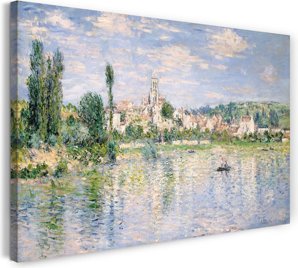 Leinwandbild (80x60cm): Claude Monet - Vétheuil im Sommer (1880), echter Holz-Keilrahmen inkl. Aufhänger, handgefertigt in Deutschland