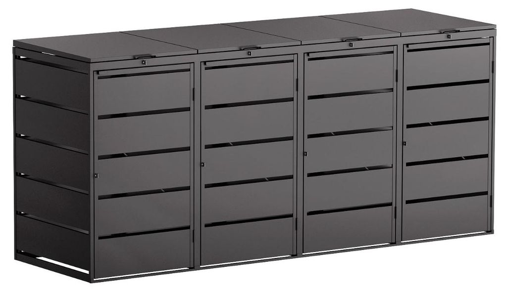 Mülltonnenbox Edda 4er 240L in Schwarz