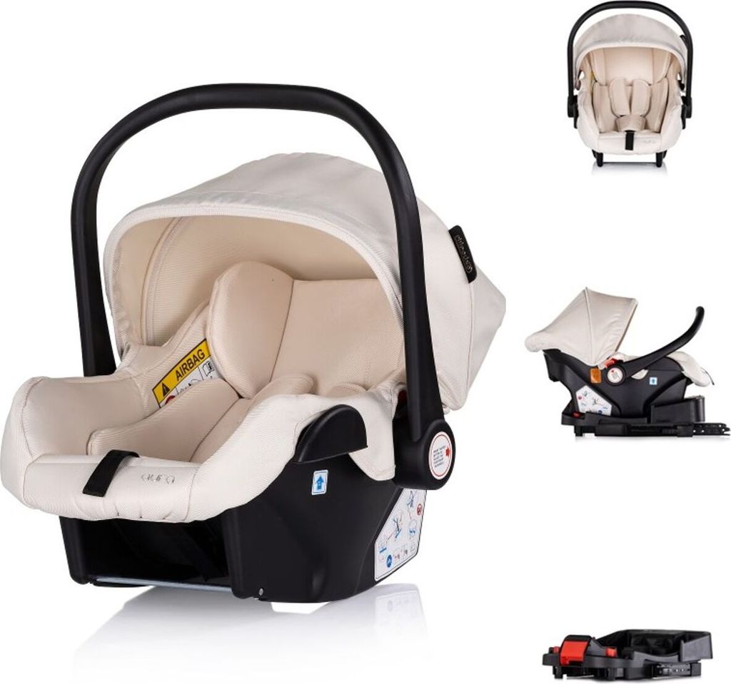 Chipolino Set Babyschale Isofix-Basisstation Aura i-Size (40 - 85cm) verstellbar creme