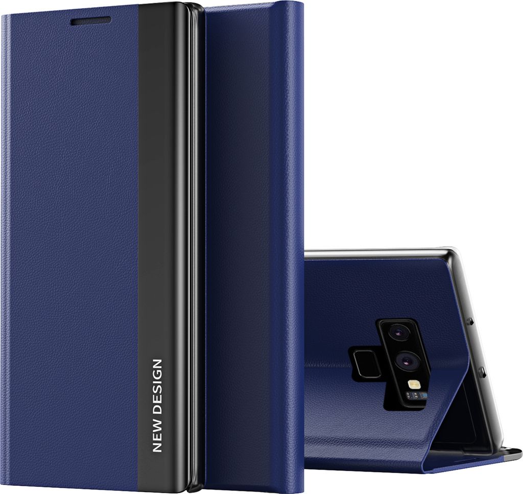 Galaxy Note 9 Hülle, LaimTop Leder PolyurethanMagnetisch Klapp Stand Schutzhülle für Samsung Galaxy Note 9 Navy blau