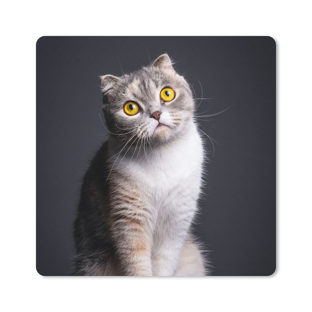 MuchoWow Mauspad Mousepad Katze - Augen - Licht 30x30 cm - Mousepads - Maus Mat - Pad - Mausunterlage