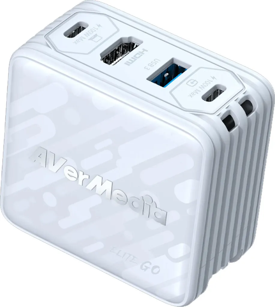 AVerMedia EliteGO GC313Pro Station d'accueil blanche GaN 100W HD