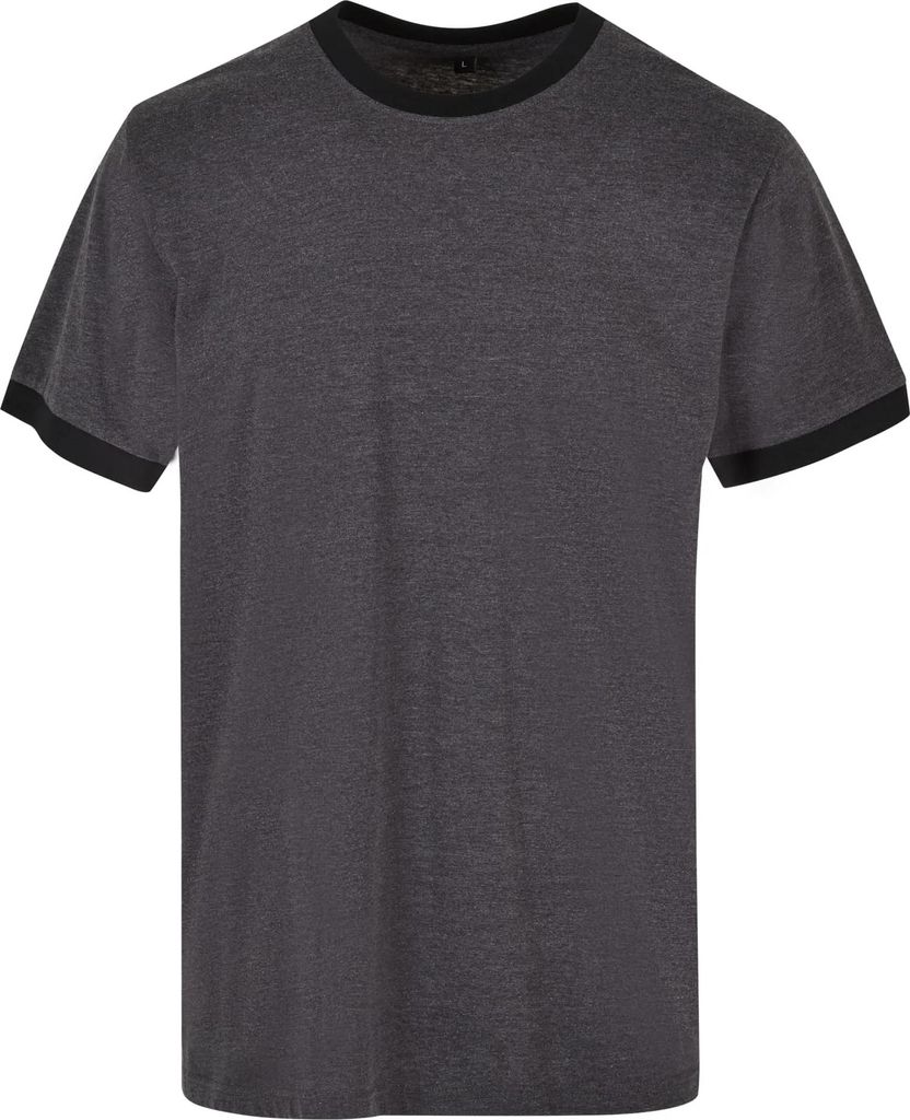 Build Your Brand Basic BB022 | Herren Ringer T-Shirt 30 °C waschbar - Farbe: Charcoal/Black - Größe: XXL