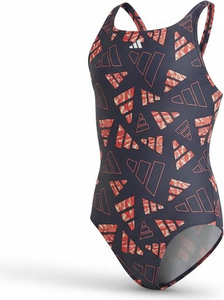 adidas Mädchen AOP Bars Suit G Schwimmanzug, Tinley/Rojbri, 7 años