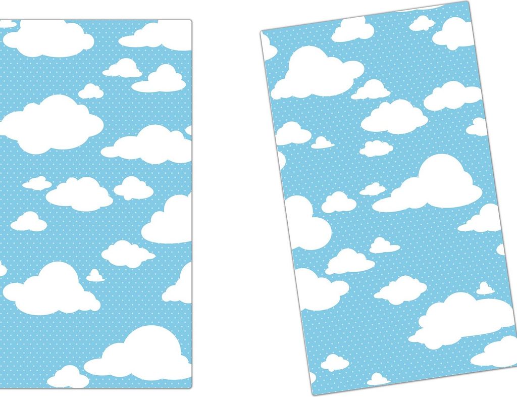 Spritzschutz Herdabdeckplatte Schneidebrett aus Glas Baluer Himmel mit Wolken 2-Teilig (60x52cm)