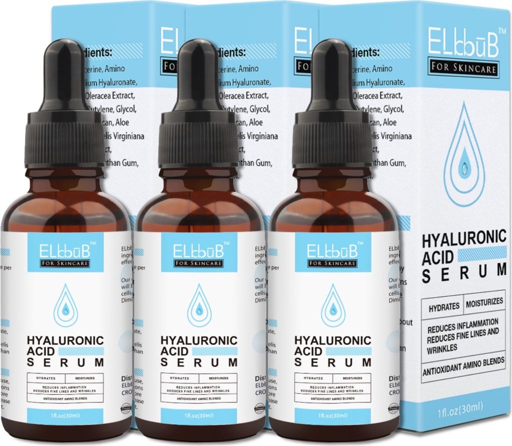 Gesichtsserum mit Hyaluron Serum Hyaluronsäure Anti-Falten Anti-Aging, 3x 30ml Hyaluronic Acid
