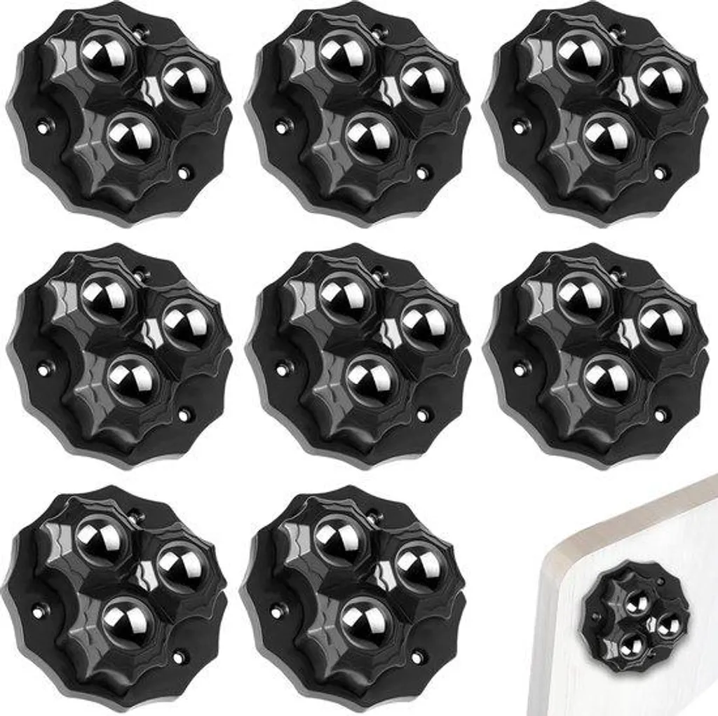 Petites roues résistantes noires avec roulement fluide - Set de 8