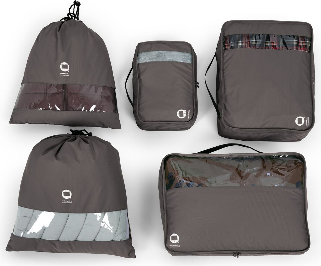 Packhilfe Reise Organizer-Set 5-teilig, Koffer-Organizer Packtaschen Packing Cubes Bags, Packwürfel wasserfest Kleidung Aufbewahrungstaschen