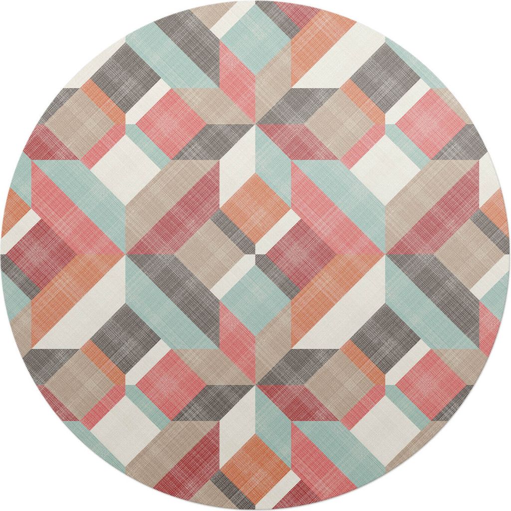 Geometrisches Retro-Muster – Bodenschutzmatte – Stuhlunterlage – Bürostuhlmatte – Rutschfeste Bodenmatte – Schutzmatte für Hartboden ...