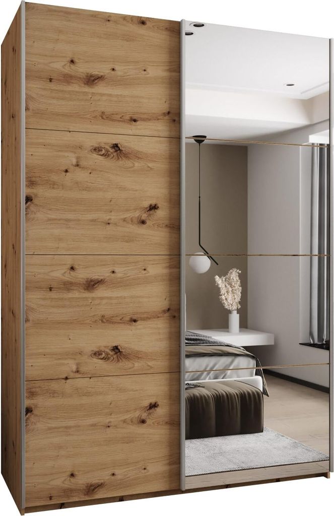 MEBLE KRYSPOL LUX 3 Schrank - 245,5x180x64cm - Artisan, Artisan, Silber