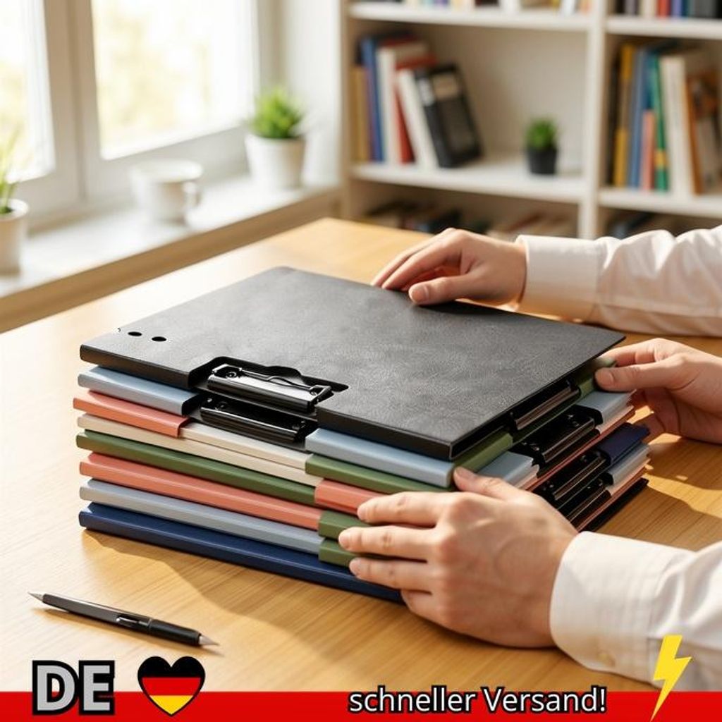 1 Stück A4-Aktenordner Dokumenten-Organizer Klemmbrett mit Einband