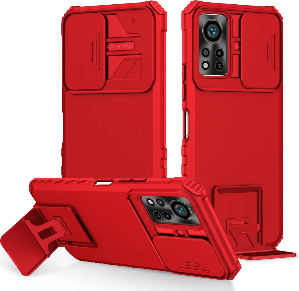 Cover Infinix Hot 11s NFC Rossa con Supporto e Slide Fotocamera