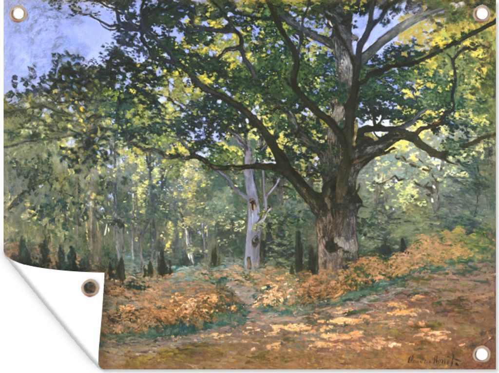 MuchoWow 40x30 cm Outdoor-Poster Gartendeko Sichtschutz Garten Poster für den Garten Die Bodmer-Eiche - Gemälde von Claude Monet