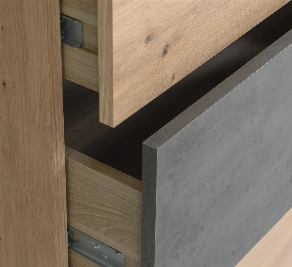 Commode de Rangement Salford Bois Chêne 124,9cm Structure Renforcée - 6