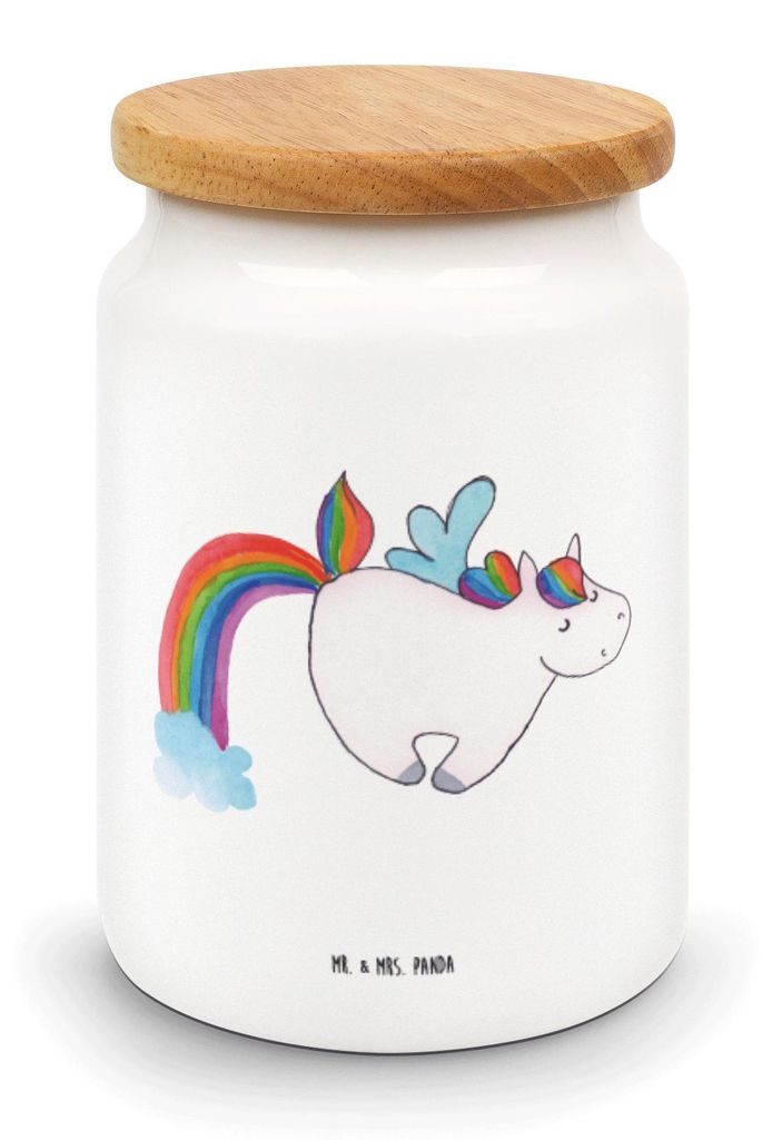 Mr. & Mrs. Panda gebäckdose Einhorn Fliegendes Pferd - Weiß - Geschenk, zuckerdose, Unicorn, Kaffeedose, Spielen, Frischhaltedose, Regenbogen, Re...